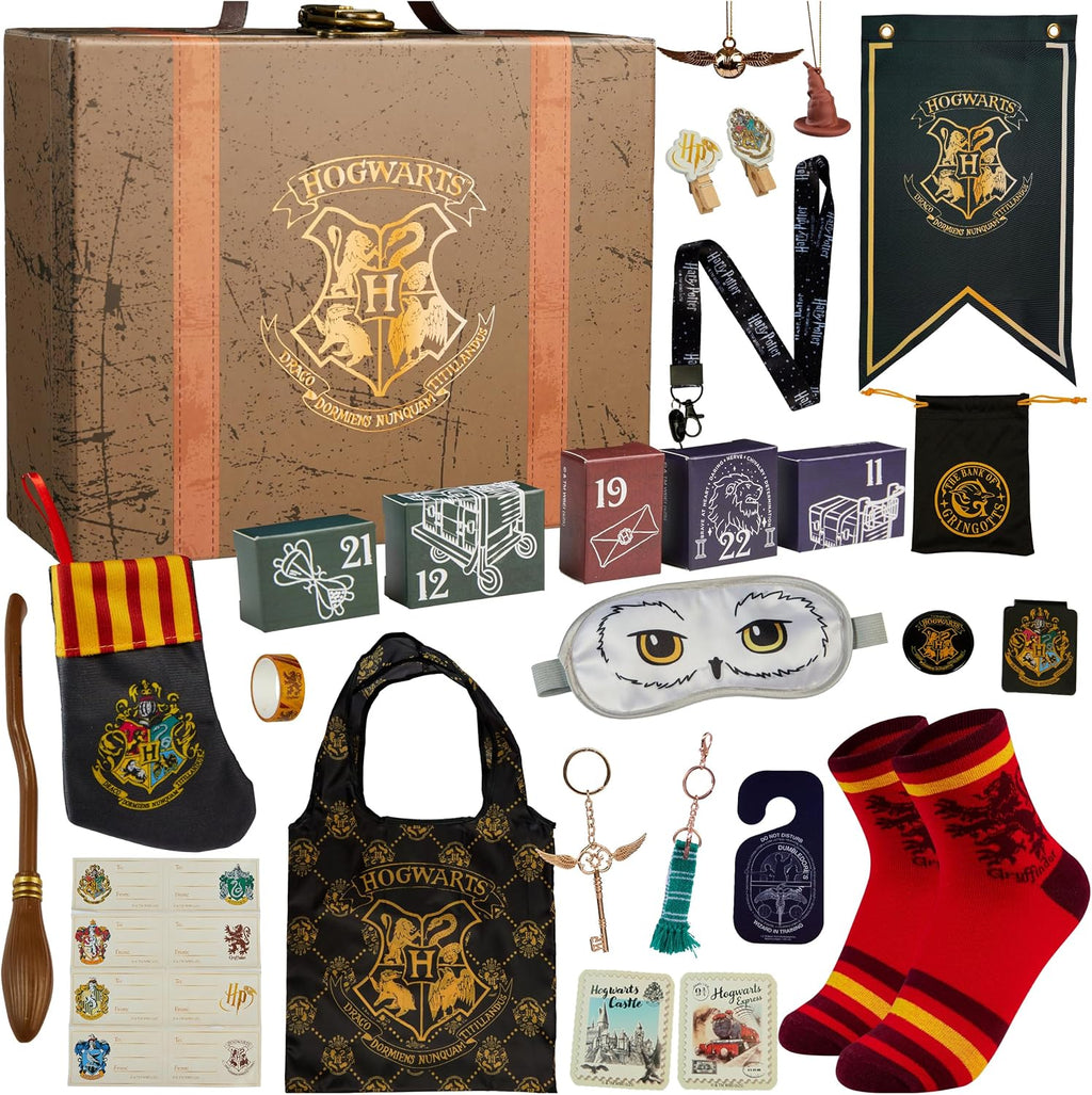 Harry Potter Kalendarz adwentowy 2025 dla dziewcząt z artykułami piśmienniczymi, skarpetkami i akcesori