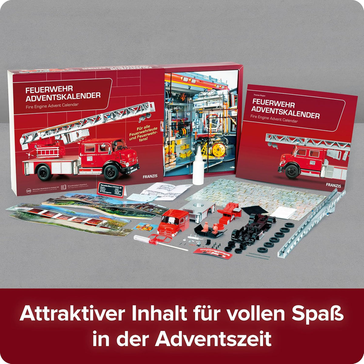 FRANZIS 67206 Kalendarz adwentowy straż pożarna Mercedes L1519 1:43