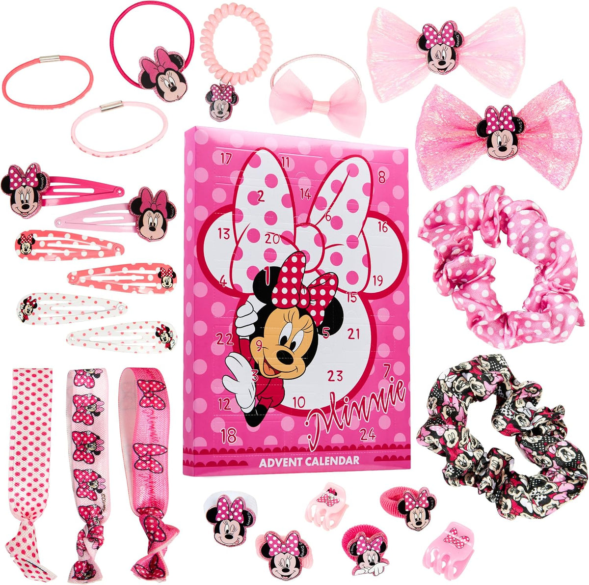 Disney Disney Myszka Minnie Kalendarz adwentowy 2024 Akcesoria do włosów Kalendarz odliczania (ró