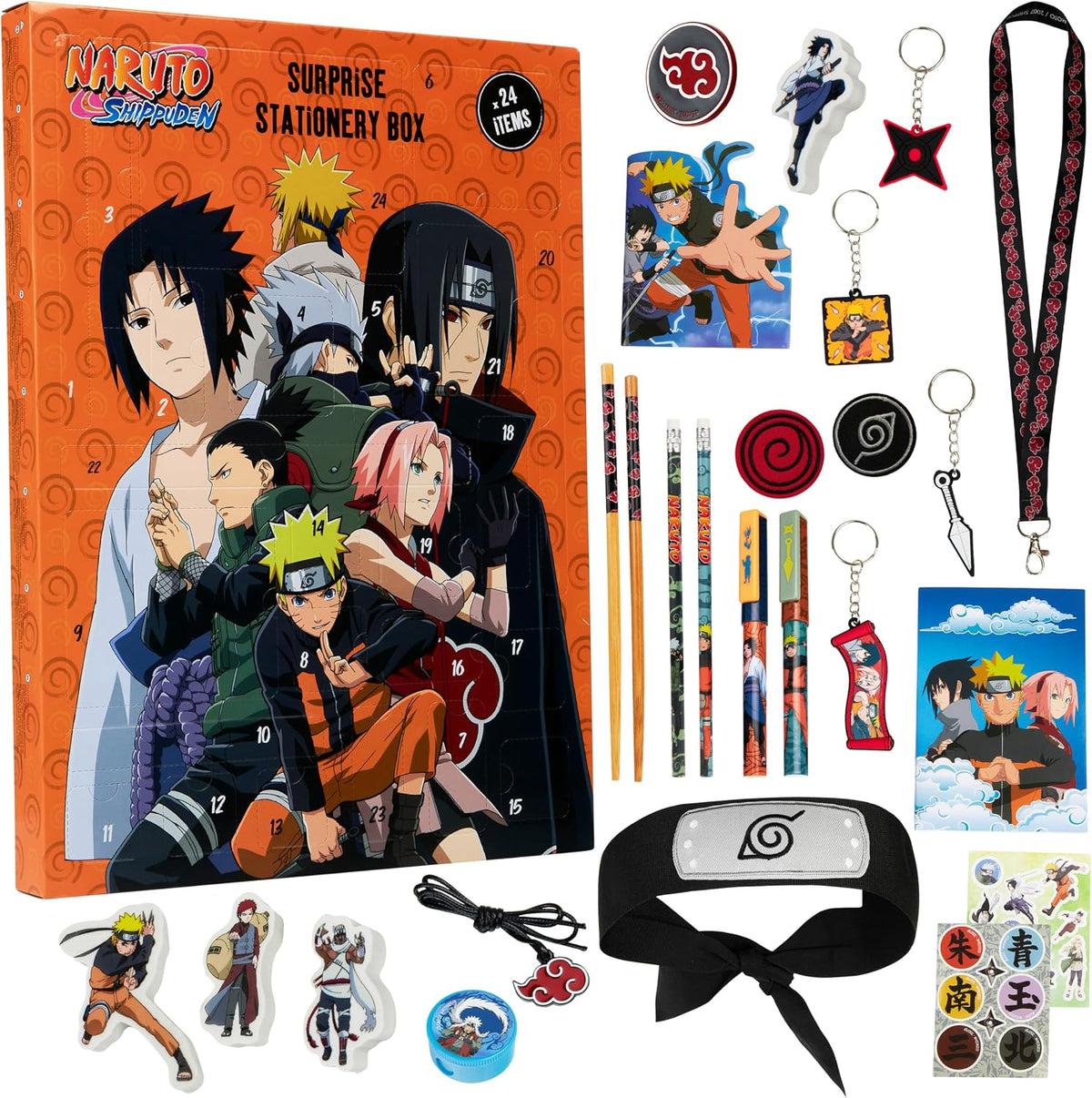 NARUTO Naruto Kalendarz adwentowy 2024 Dzieci, Anime Papeteria Odliczanie Kalendarz Prezenty dla 