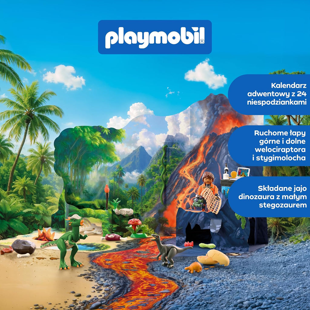 PLAYMOBIL PLAYMOBIL | Dinos | Kalendarz adwentowy: Wyprawa dinozaurów | 24-dniowa przygoda z badacze