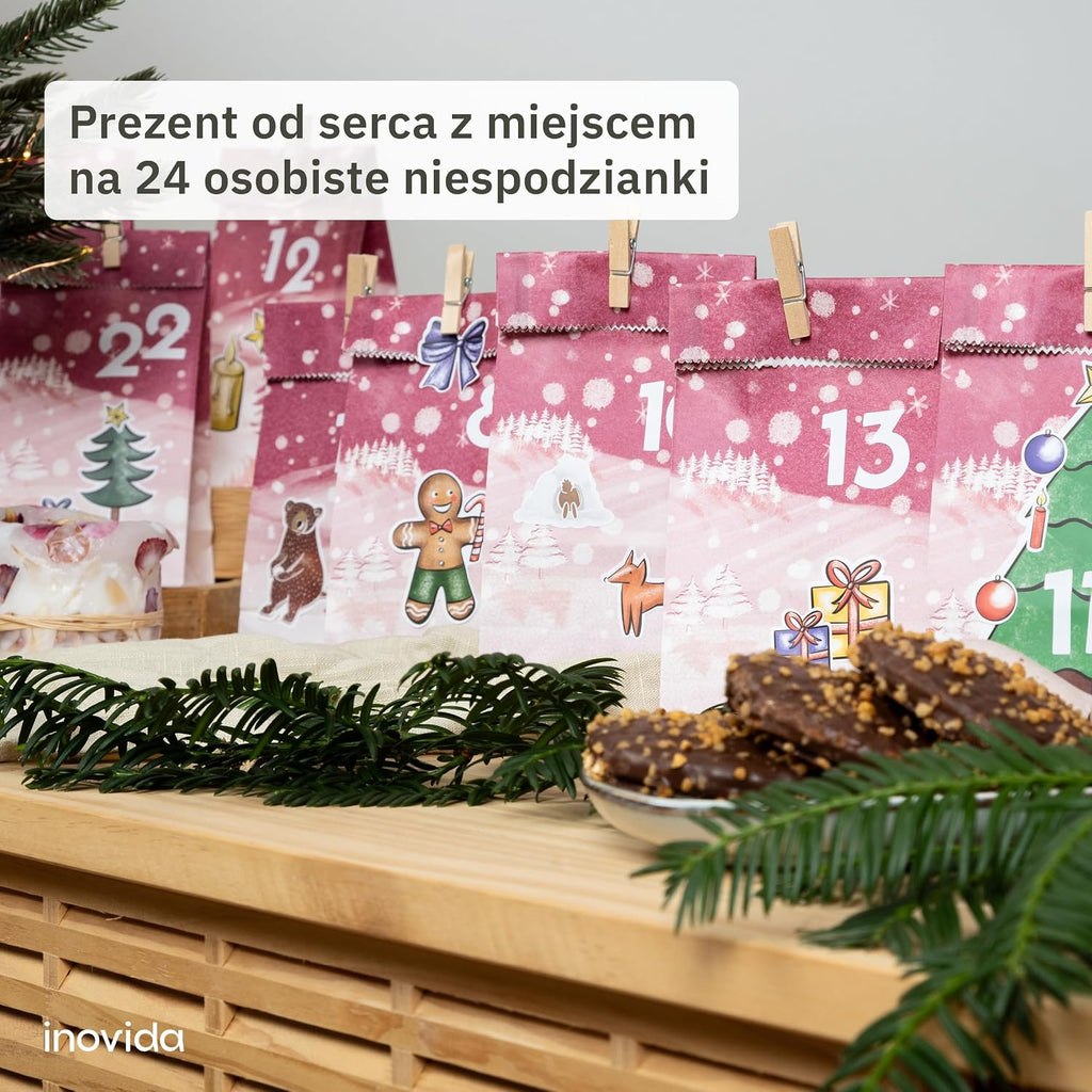 Kalendarz adwentowy do napełniania dla dzieci i dorosłych – wzór 2