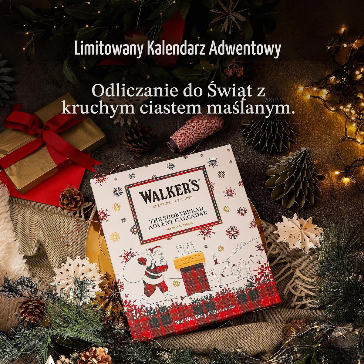 Walkers Kalendarz adwentowy Walker's Shortbread All-Butter, edycja limitowana - 294 g