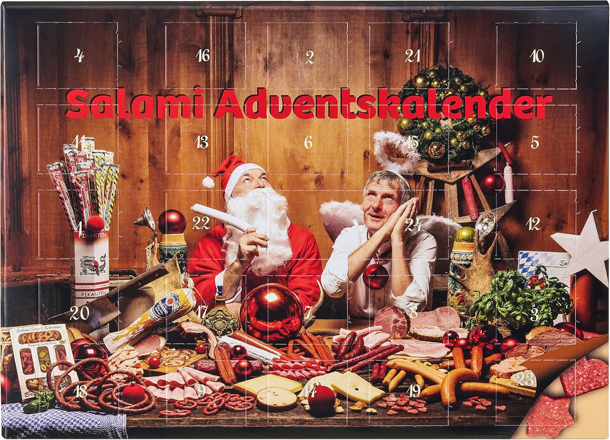 Pikanten WURSTBARON Pikantne Salami Kalendarz Adwentowy – 24 mini gwiazdki i serduszka kiełbasiane,