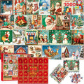JOYIN JOYIN Kalendarz adwentowy z puzzlami, 1000-częściowy zestaw puzzli, kalendarz bożonarodzen