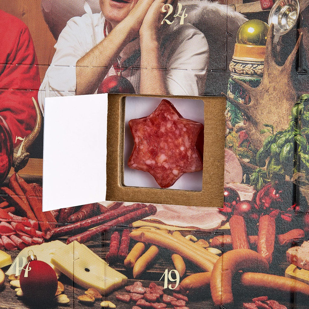 Pikanten WURSTBARON Pikantne Salami Kalendarz Adwentowy – 24 mini gwiazdki i serduszka kiełbasiane,